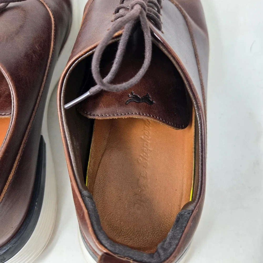 Wolf & Shepherd Crossover Oxford Brown Leather Hybrid Dress Sneakers Mens 7.5 M